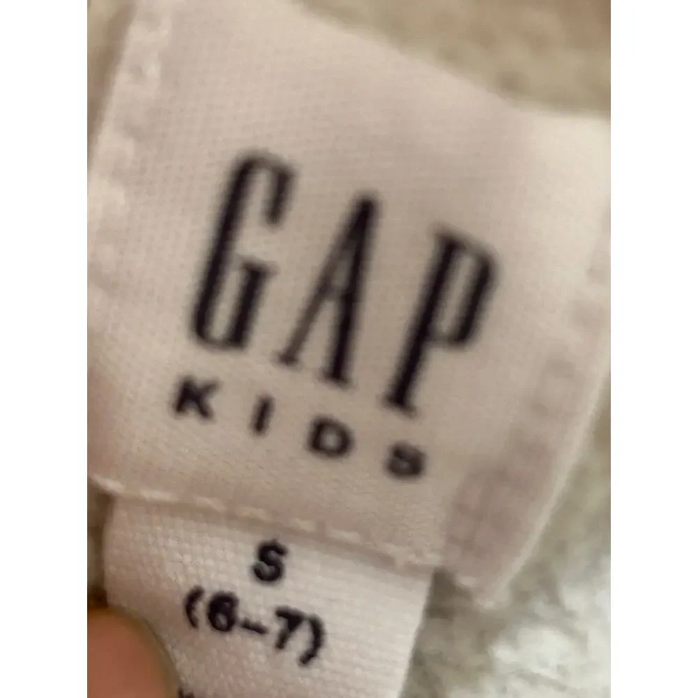 Gap Girls sz 6-7 Floral fleece pullover hoodie in cream color